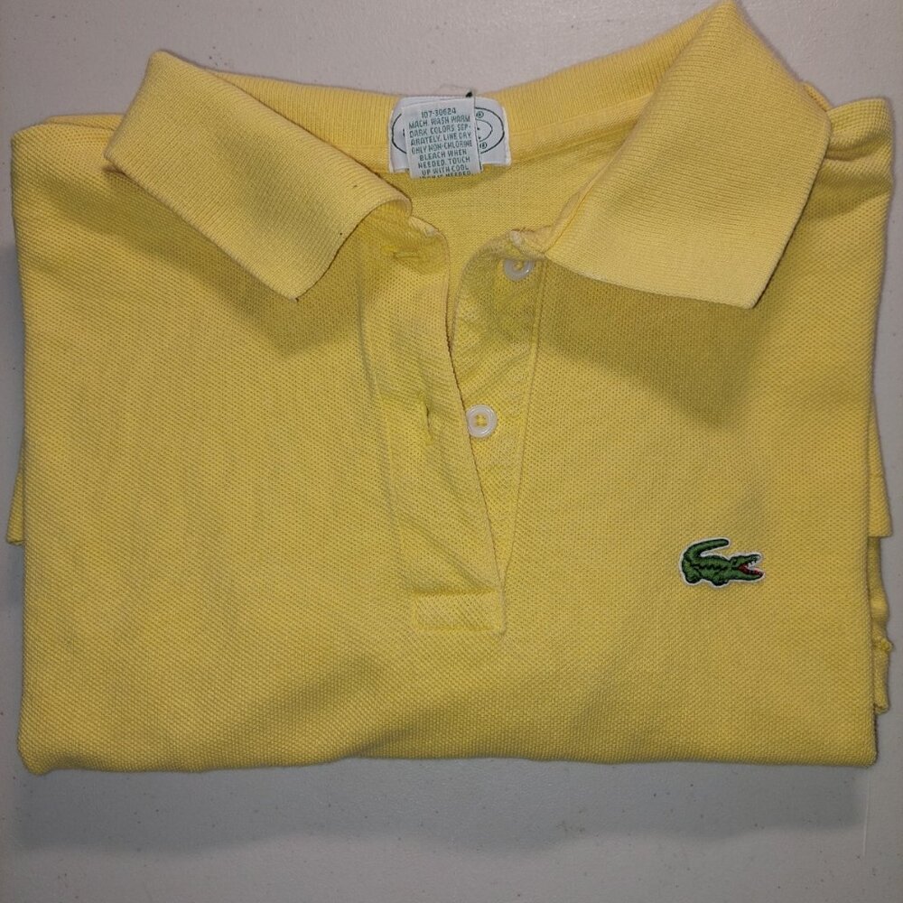 Vintage Lacoste Izod Polo Short Sleeve Shirt Yellow